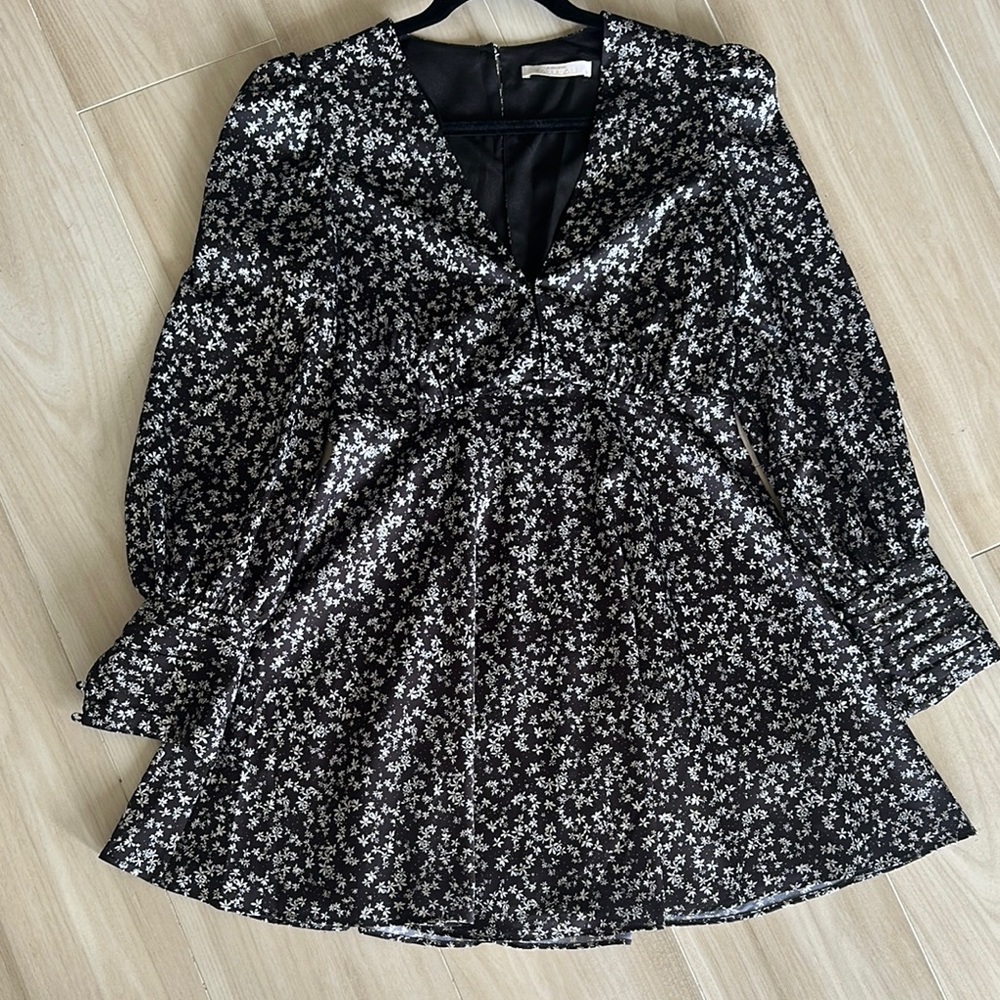 Floral Black Mini Dress